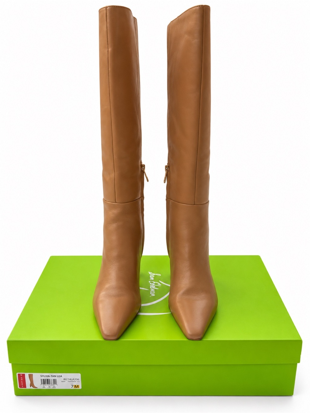 Sam Edelman Sylvia Wide Calf Luxe Tan Leather Knee High Boots 7 NWT